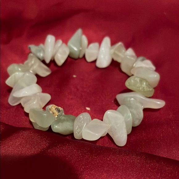 Hand Crafted Jewelry - Hand Crafted White and Green Jade Bracelet